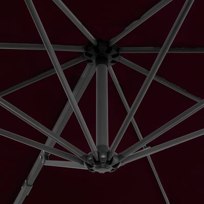 vidaXL Градински чадър чупещо рамо с алуминиев прът червен 300 см