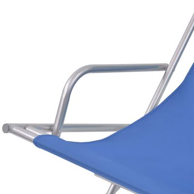 vidaXL Накланящи се къмпинг столове, 2 бр, стомана, сини