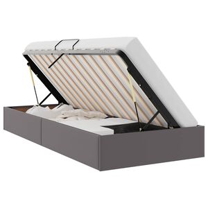 vidaXL Отоманско легло със съхранение Сив 90 x 190 cm Изкуствена