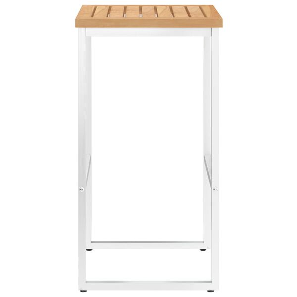 vidaXL Бар столове 2 бр тиково дърво масив и неръждаема стомана