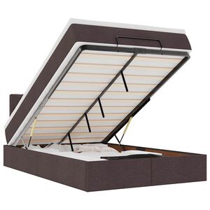 vidaXL Османска легло с матрак, тъмнокафяво, 120x190 см, плат