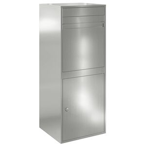 vidaXL Пощенска кутия за пратки с врата Сребристо 41 x 38 x 103 см