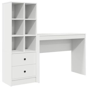 vidaXL Бюро Бяло 145,5 x 40 x 127 см 2 бр.