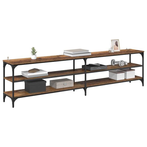 vidaXL ТВ шкаф Старо дърво 200 x 30 x 50 cm