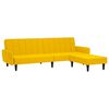 vidaXL 2-местно разтегателно канапе с табуретка, жълто, кадифе