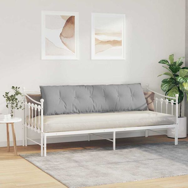 vidaXL Възглавница за гръб Облачно сиво 180 x 19 x 50 см текстил