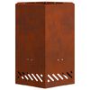 vidaXL Бездимна камина Кафяво 38 x 38 x 51 см Патинираща стомана