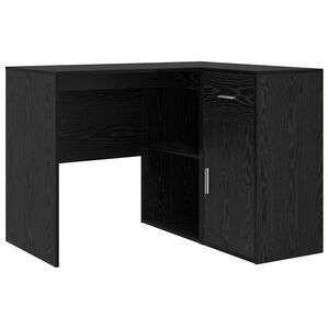 vidaXL Ъглово бюро с чекмедже с рафт Черния дъб 102 x 88 x 75 см