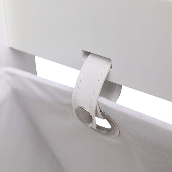 vidaXL Етажерка с 3 кошници, бяла, 35x35x102 см, дърво