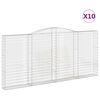 vidaXL Габионни кошници арка 10 бр 400x30x180/200см поцинковано желязо