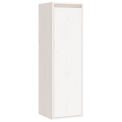 vidaXL Стенни шкафове, 2 бр, бели, 30x30x100 см, бор масив