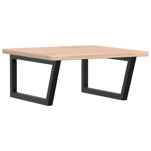 vidaXL Стенен рафт за мивка, стомана и масивно дърво дъб