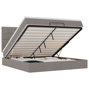 vidaXL Османска легло с матраци, таупе, 200x200 см, плат