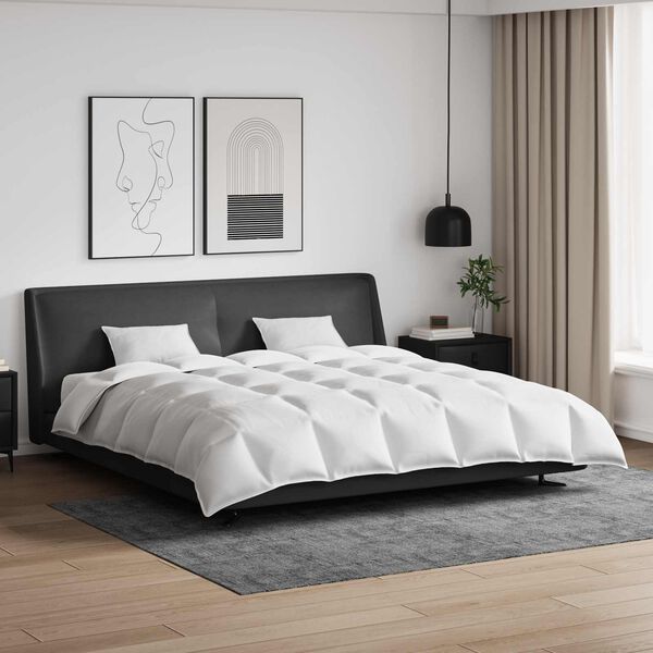 vidaXL Комплект завивки с възглавница 3 pcs Бяло Пухени пера