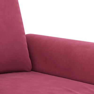 vidaXL 2-местен диван, виненочервен, 140 см, кадифе