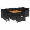 vidaXL Градински Софа Комплект 9 pcs Черно полиратан