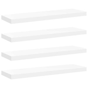 vidaXL Окачени стенни рафтове, 4 бр, бели, 80x23,5x3,8 см, МДФ