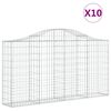 vidaXL Габионни кошници арка 10 бр 200x30x100/120см поцинковано желязо