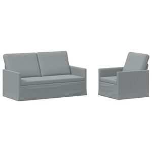vidaXL Комплект дивани 2 pcs Светлосиво Текстил