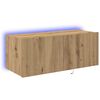 vidaXL TV стенен шкаф 80 x 35 x 31 cm Дъб Инженерно дърво