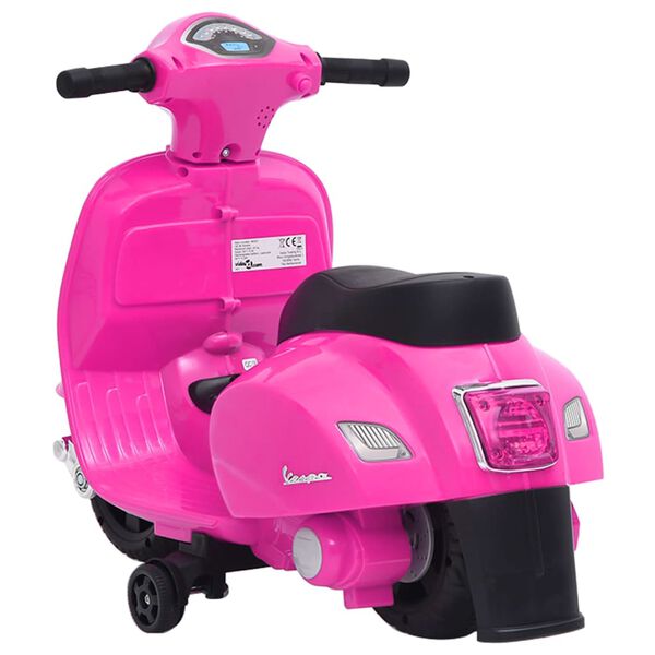 vidaXL Електрическа играчка мотоциклет Vespa GTS300, розов