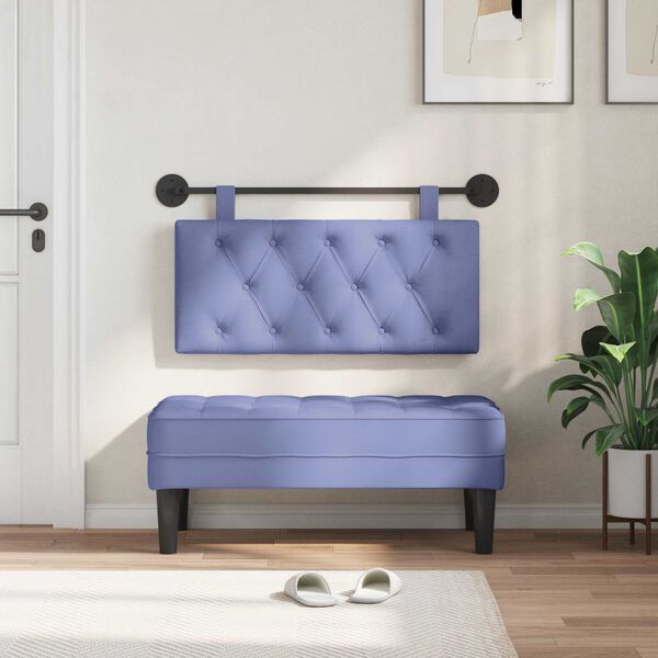 vidaXL Висяща табла Дънково син 100 x 55 x 7 см текстил