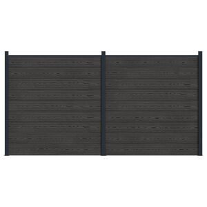 vidaXL Комплект ограда 2 pcs 353 x 186 cm WPC и алуминий Черно