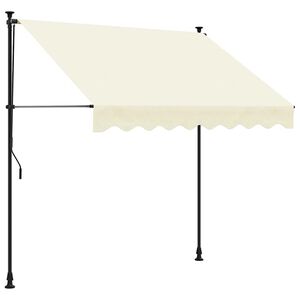 vidaXL Прибираща се тента, кремава, 250x150 см, плат и стомана