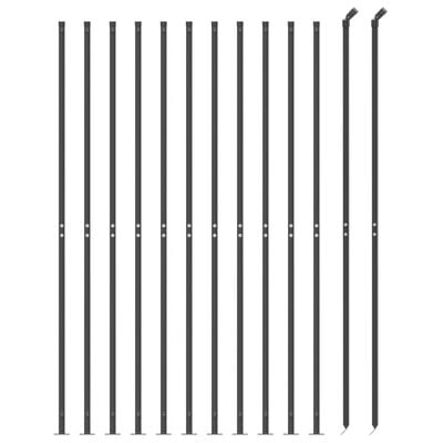 vidaXL Плетена оградна мрежа с фланец, антрацит, 1,4x25 м