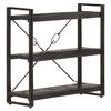 vidaXL Библиотека с 3 рафта, черна, 90x30x80 см, манго масив