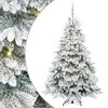 vidaXL С изкуствено коледно дърво с поставка Бяло 180 cm PE и PVC