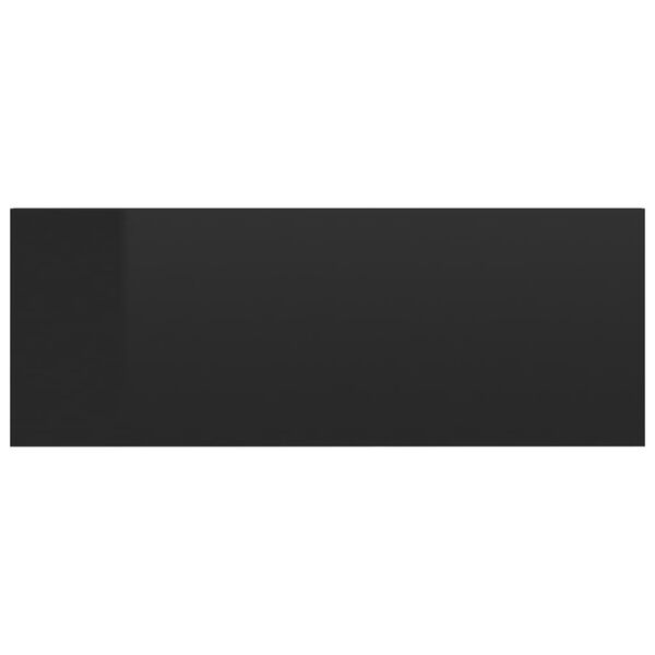 vidaXL Нощно шкафче за стена, черен силен гланц, 40x30x15 см