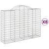 vidaXL Габионни кошници арка 8 бр 200x50x140/160 см поцинковано желязо
