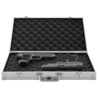 vidaXL Куфар за пистолет, алуминий, ABS, сребрист
