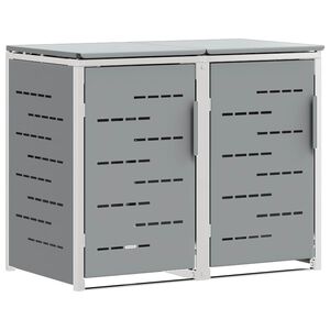 vidaXL Съхранение на контейнер for 2 Bins 240L Неръждаема стомана Сиво