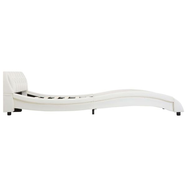 vidaXL Рамка за легло, бяла, изкуствена кожа, 140x200 cм