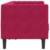 vidaXL Честърфийлд диван с болстери, 2-местен, виненочервени, кадифе