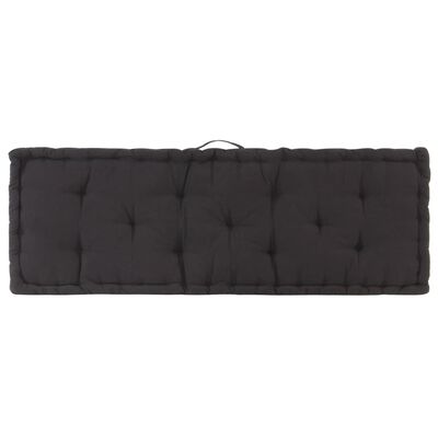 vidaXL Палетна възглавница за под, памук, 120x40x7 см, черна