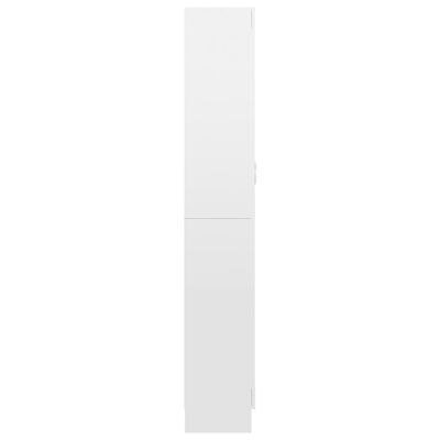 vidaXL Шкаф витрина, бял гланц, 82,5x30,5x185,5 см, ПДЧ