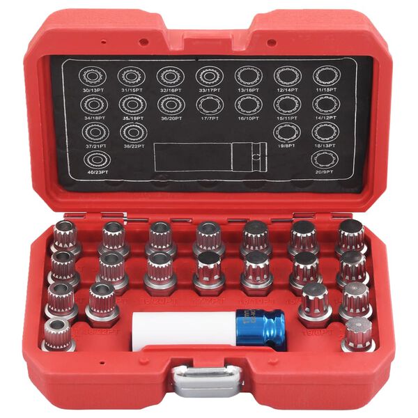 vidaXL Комплект за развиване на секретни болтове за BMW, 21 части