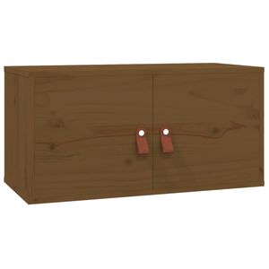 vidaXL Стенен шкаф, меденокафяв, 60x30x30 см, борово дърво масив
