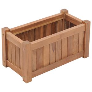 vidaXL Повдигната леха, 50x25x25 см, тиково дърво масив