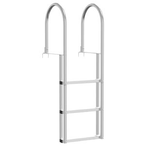 vidaXL Лестница за кей с 3 стъпала Сребрист 45 x 11,5 x 134 см