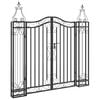 vidaXL Градинска порта черна 121x8x120 см ковано желязо
