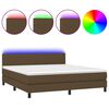vidaXL Боксспринг легло с матрак и LED, тъмнокафяво, 160x200 см, плат