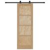 vidaXL Преплъзваща се врата Естествено и черно 73,5 x 211 см