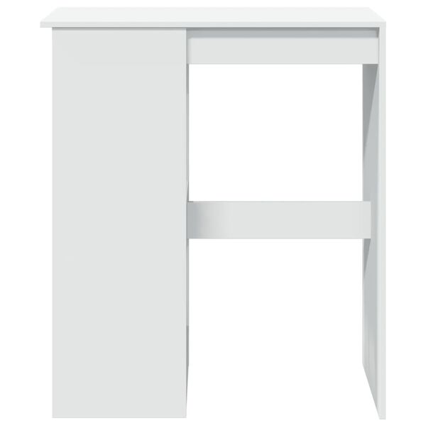 vidaXL Бар маса с рафтове, бяла, 90x47,5x103,5 см, инженерно дърво