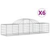 vidaXL Габионни кошници арка 6 бр 200x50x40/60 см поцинковано желязо
