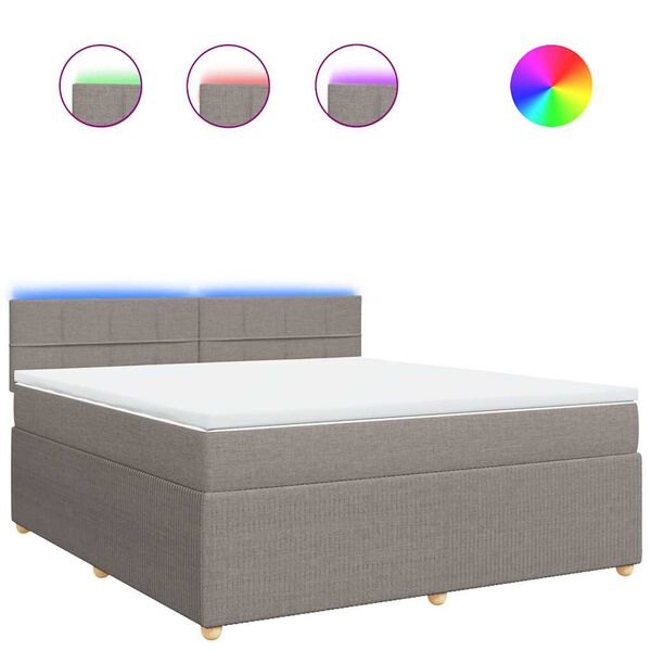 vidaXL Боксспринг легло с матрак, таупе, 180x200 см, плат