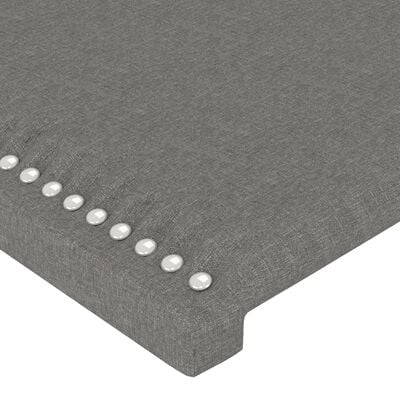 vidaXL Горна табла за легло с уши, тъмносива,147x 23x118/128 см, плат